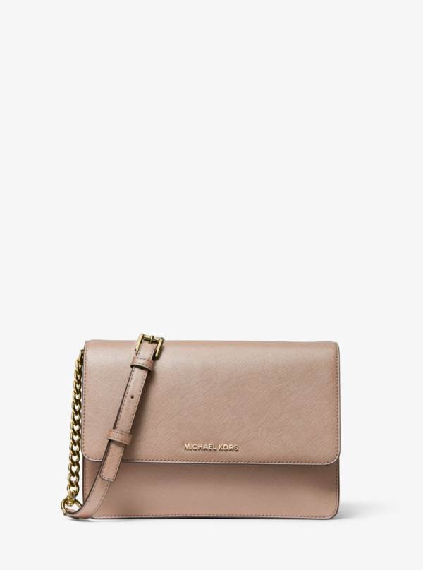 Damske Crossbody Kabelka Michael Kors Daniela Large Saffiano Leather Ruzove Biele - Kabelky Michael Kors Nejlevnejsi | LIJVX-9078